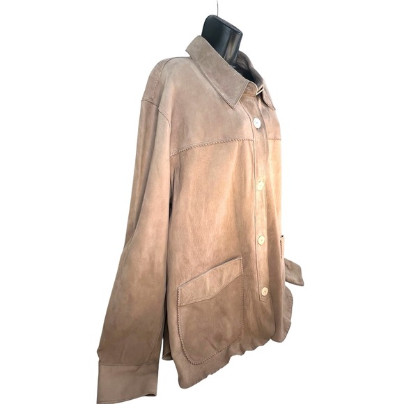 Idyllwind western rodeo fine suede leather womens shacket sz XXL/TTG beige - Picture 4 of 9